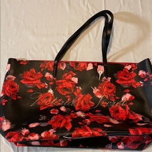 Victoria's Secret Black and Red Rose Tote